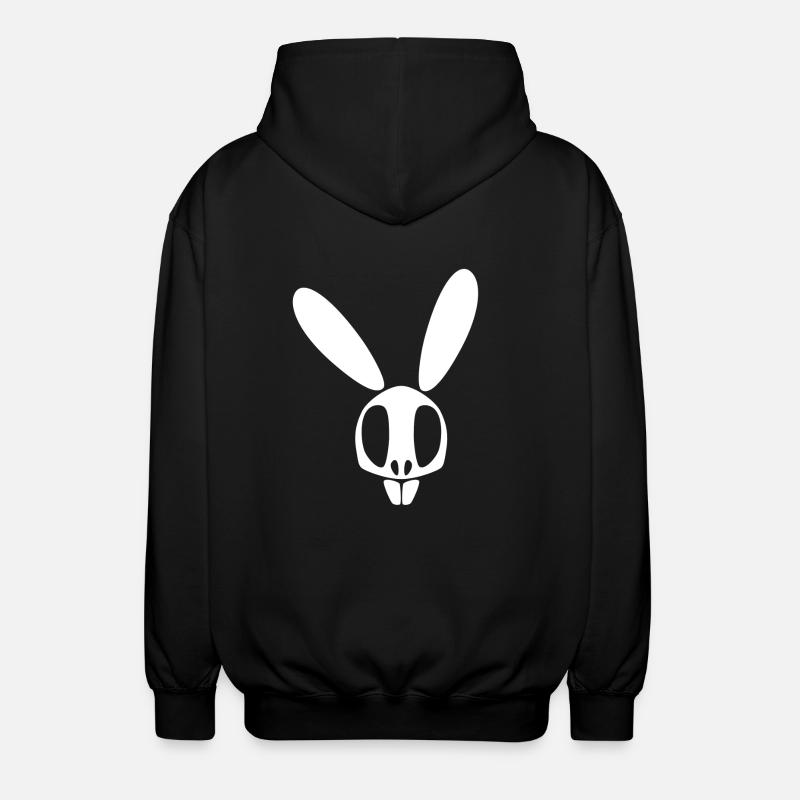Bunnyskull White - Unisex Hooded Jacket - black