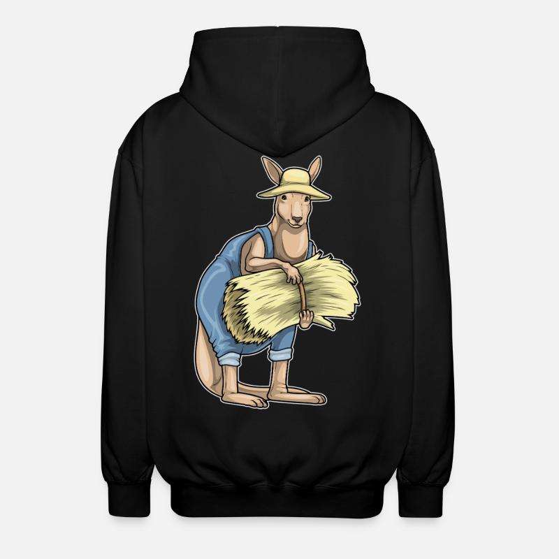 Paille Kangaroo Farmer - Veste à capuche unisexe - noir