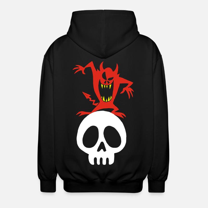Schädel und Dämon - Unisex Kapuzenjacke - Schwarz