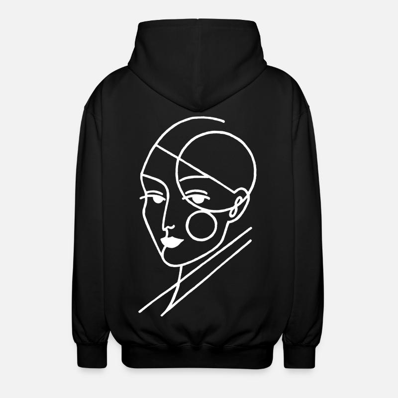 Humain géométrique blanc - Veste à capuche unisexe - noir