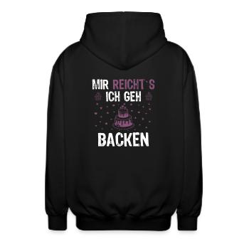 Backen Torte Cupcake - Unisex Kapuzenjacke - Schwarz - Hinten - AI Model Male 185 light (185cm)