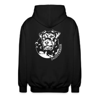 Jagdterrier Jagdhunde Jagdhund Hunde Wilsigns - Unisex Kapuzenjacke - Schwarz - Hinten - AI Model Male 185 light (185cm)