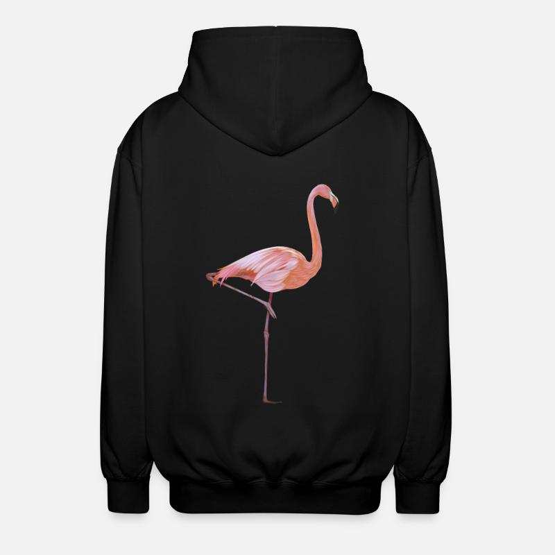 flamingo - Unisex Kapuzenjacke - Schwarz