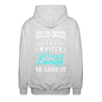 Waitress Specialist Tipping Service - Unisex Hooded Jacket - light heather grey - Back - AI Model Male 185 light (185cm)