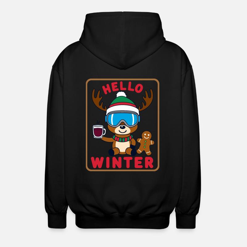 Süßes Rentier - Unisex Kapuzenjacke - Schwarz