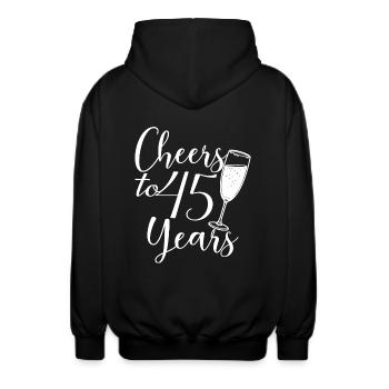 45e anniversaire Femmes pour ses acclamations à 45 ans - Veste à capuche unisexe - noir - Dos - AI Model Male 185 light (185cm)