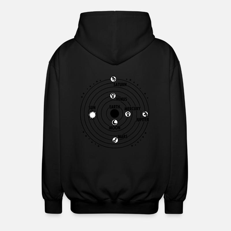 solar system - Unisex Hooded Jacket - black