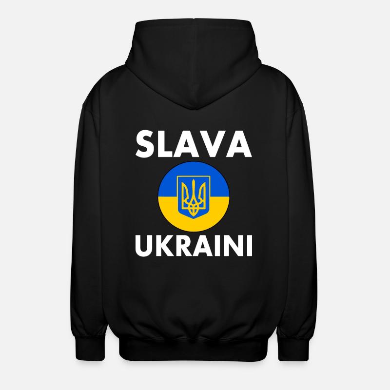 Slava ukraini - Unisex Kapuzenjacke - Schwarz