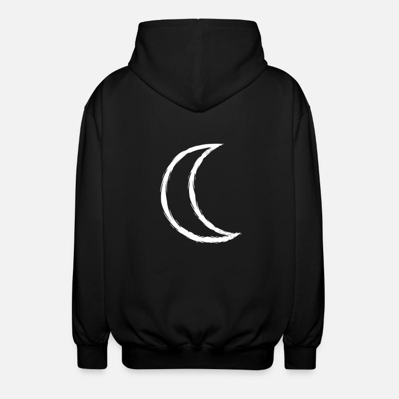 Symbole celtique Lune blanche - Veste à capuche unisexe - noir