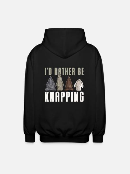 I'd Rather Be Knapping - Unisex Kapuzenjacke - Schwarz