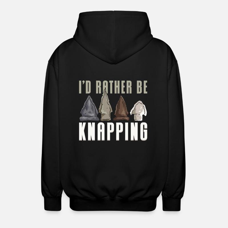 I'd Rather Be Knapping - Unisex Kapuzenjacke - Schwarz