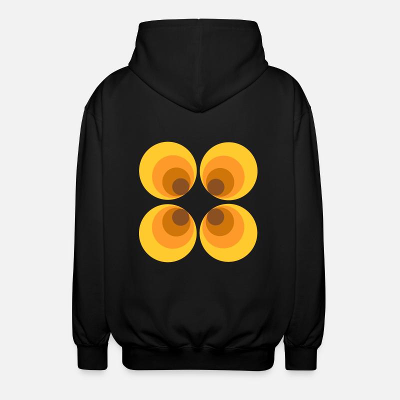 70s Flower Pattern - Unisex Hooded Jacket - black