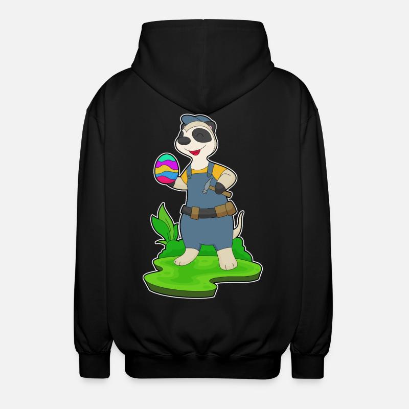 Erdmännchen Ostern Tischler - Unisex Kapuzenjacke - Schwarz