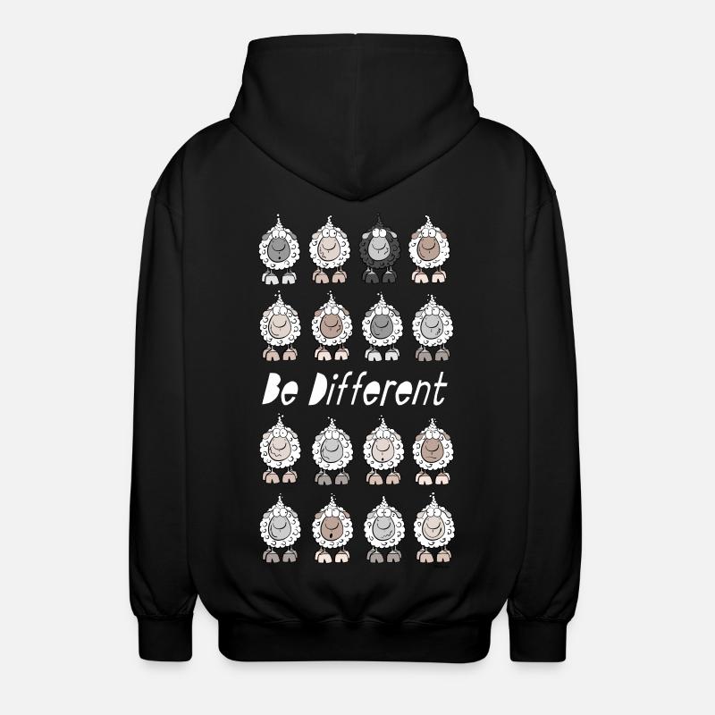 Be Different Schafe - Unisex Kapuzenjacke - Schwarz