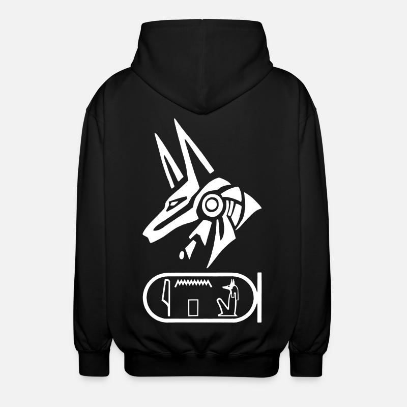 Dieu égyptien Anubis (blanc) - Veste à capuche unisexe - noir