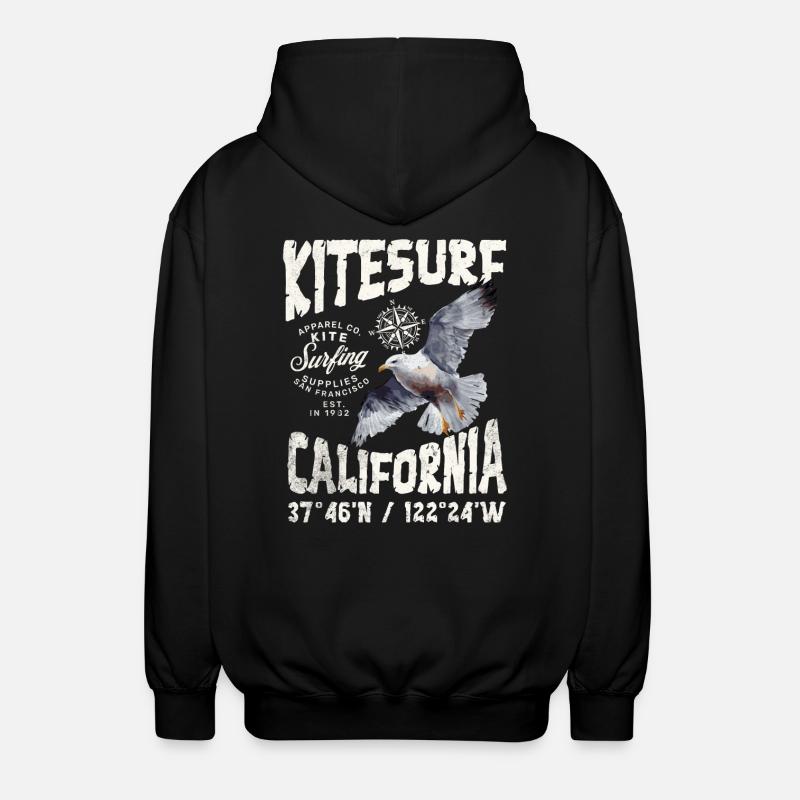 Kitesurf San Francisco coul - Veste à capuche unisexe - noir