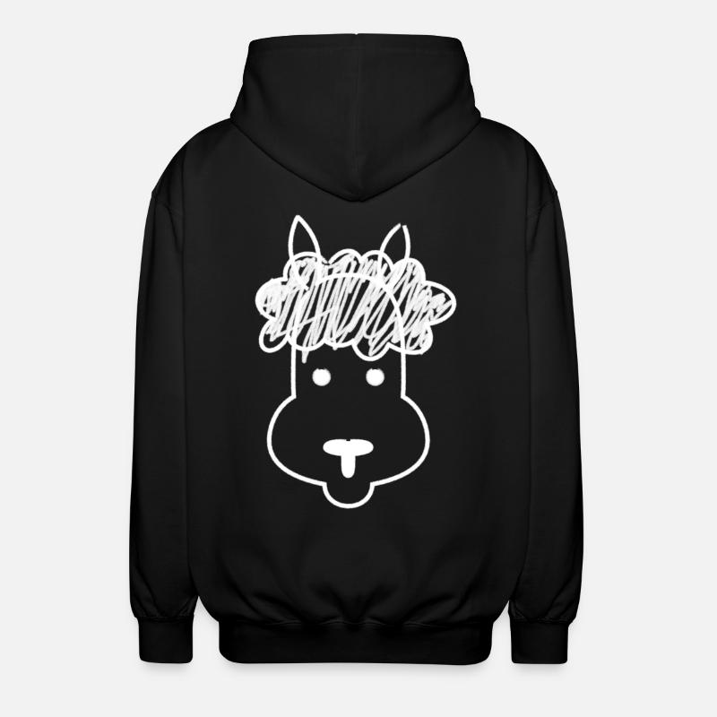 Contours du lama - Veste à capuche unisexe - noir