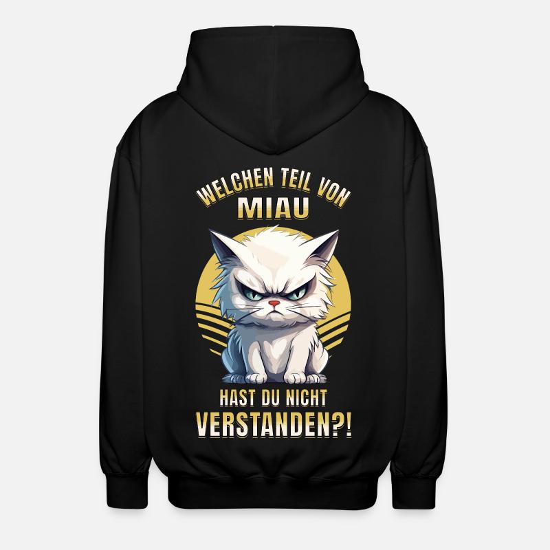 Chat, , , , Miaou, Drôle - Veste à capuche unisexe - noir