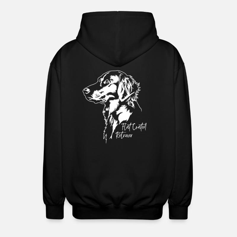 Flat Coated Retriever portretthunder Dog Wilsigns - Unisex-hettejakke - svart