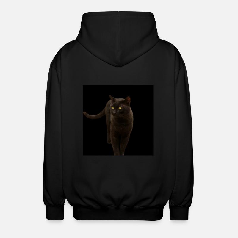 schwarze Katze Kätzchen Katze - Unisex Kapuzenjacke - Schwarz