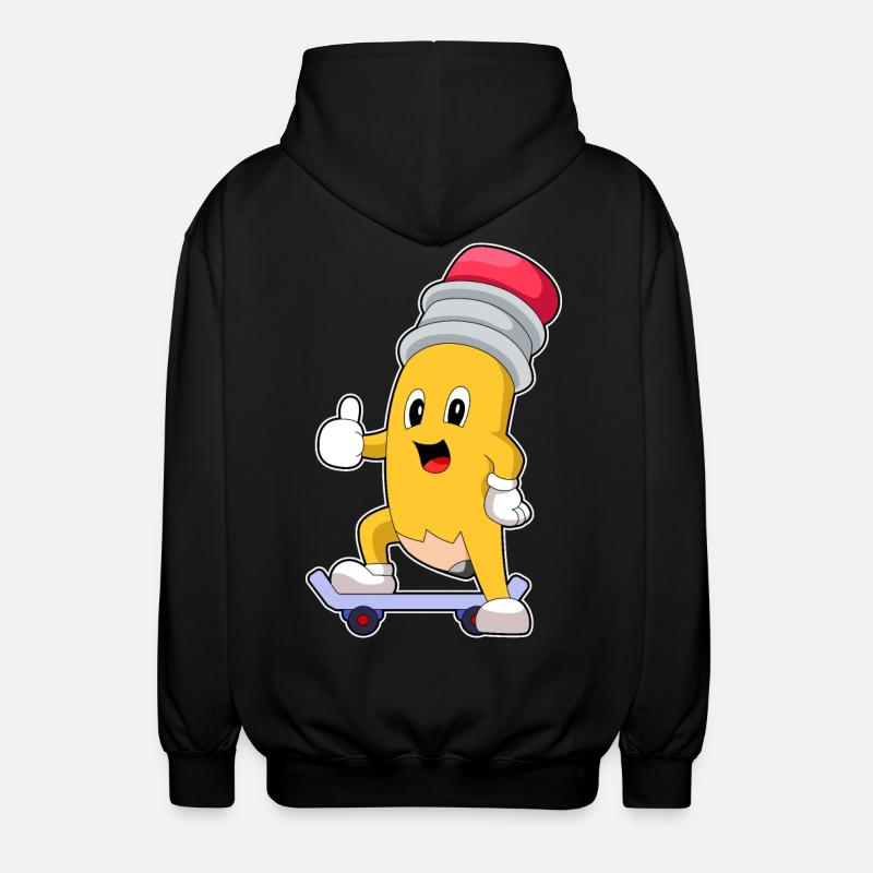 Pencil Skater Skateboard - Veste à capuche unisexe - noir