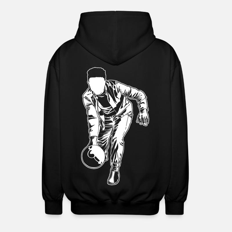 Bowling Drawing - Unisex Hooded Jacket - black