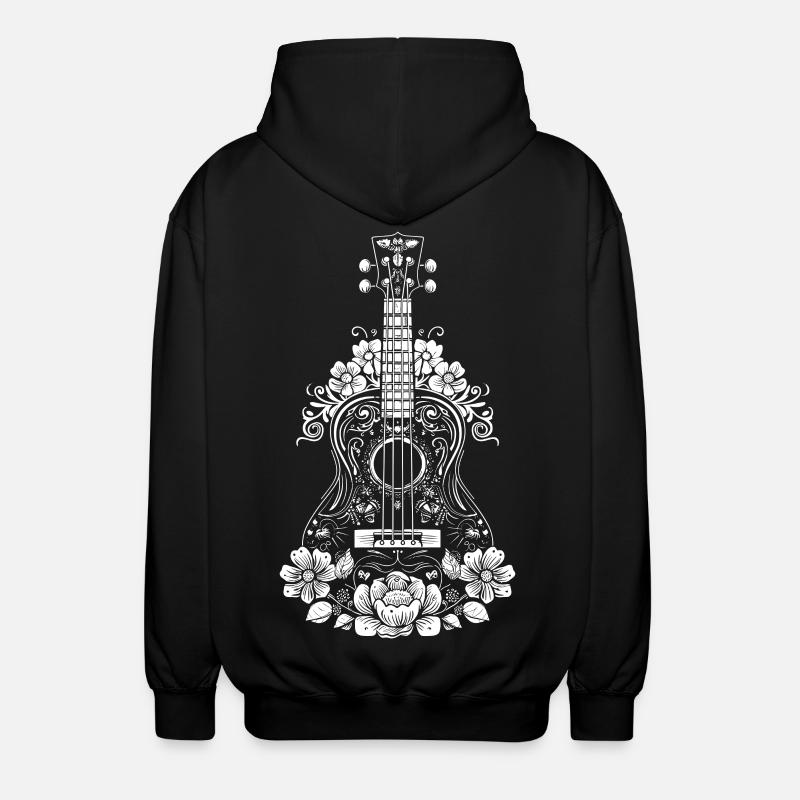 Ukulélé Style Bande Dessinée - Veste à capuche unisexe - noir