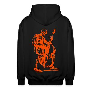 Contrabass Orangeman - Unisex Hooded Jacket - black - Back - AI Model Male 185 light (185cm)