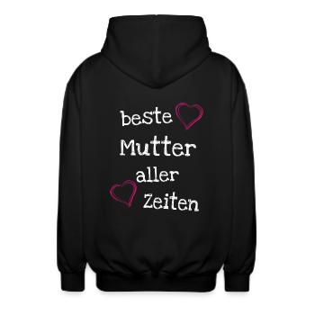 Beste Mutter aller Zeiten - Unisex Kapuzenjacke - Schwarz - Hinten - AI Model Male 185 light (185cm)