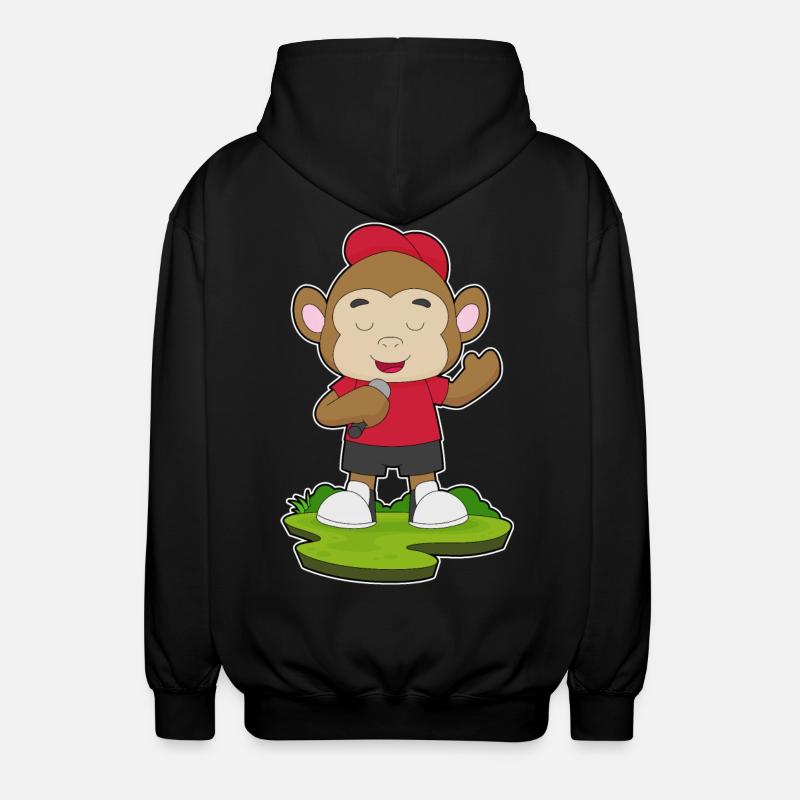 Monkey Singer Microphone - Veste à capuche unisexe - noir