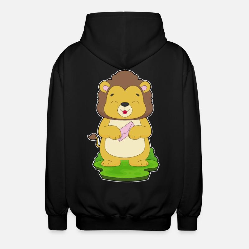 Lion Envelope - Unisex Hooded Jacket - black