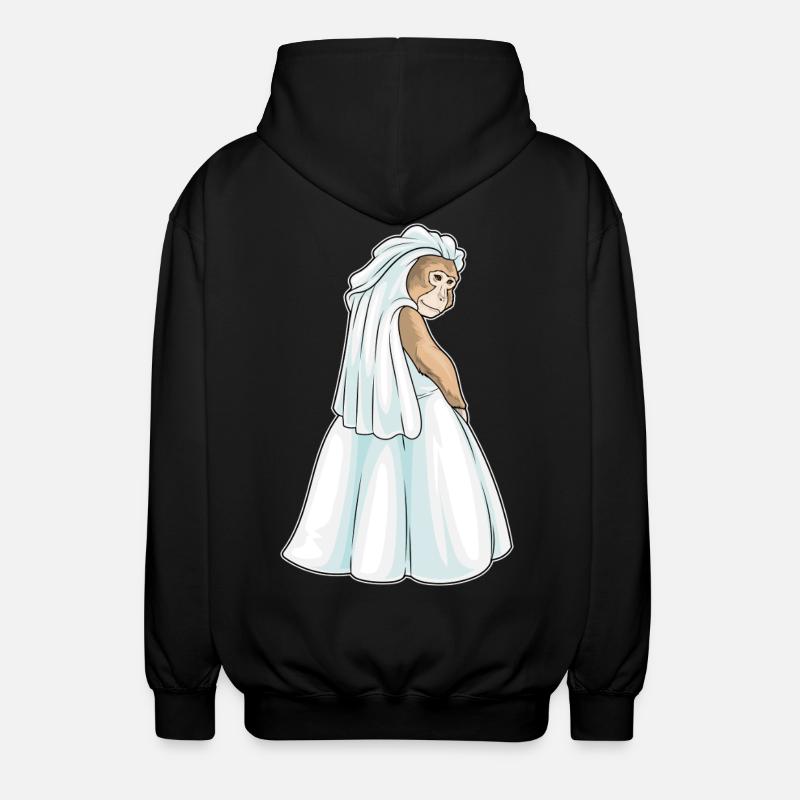 Monkey Bridal Veil Wedding - Unisex Hooded Jacket - black
