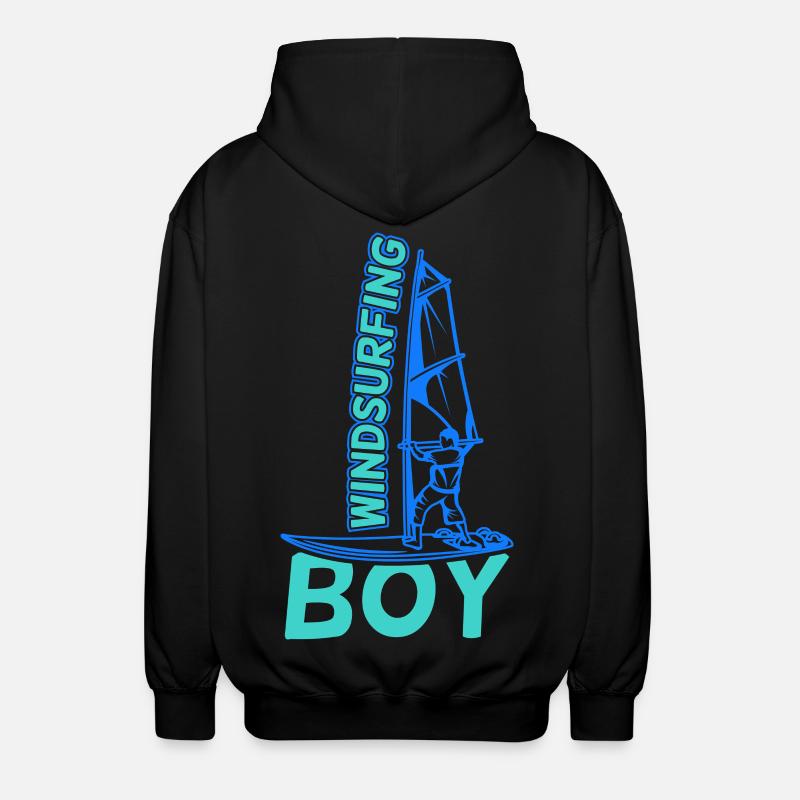 Garçon de planche à voile - Veste à capuche unisexe - noir