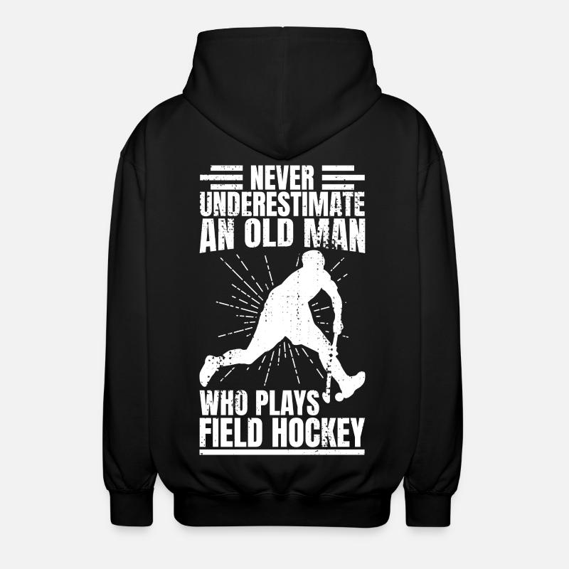 Papy de hockey sur gazon - Veste à capuche unisexe - noir