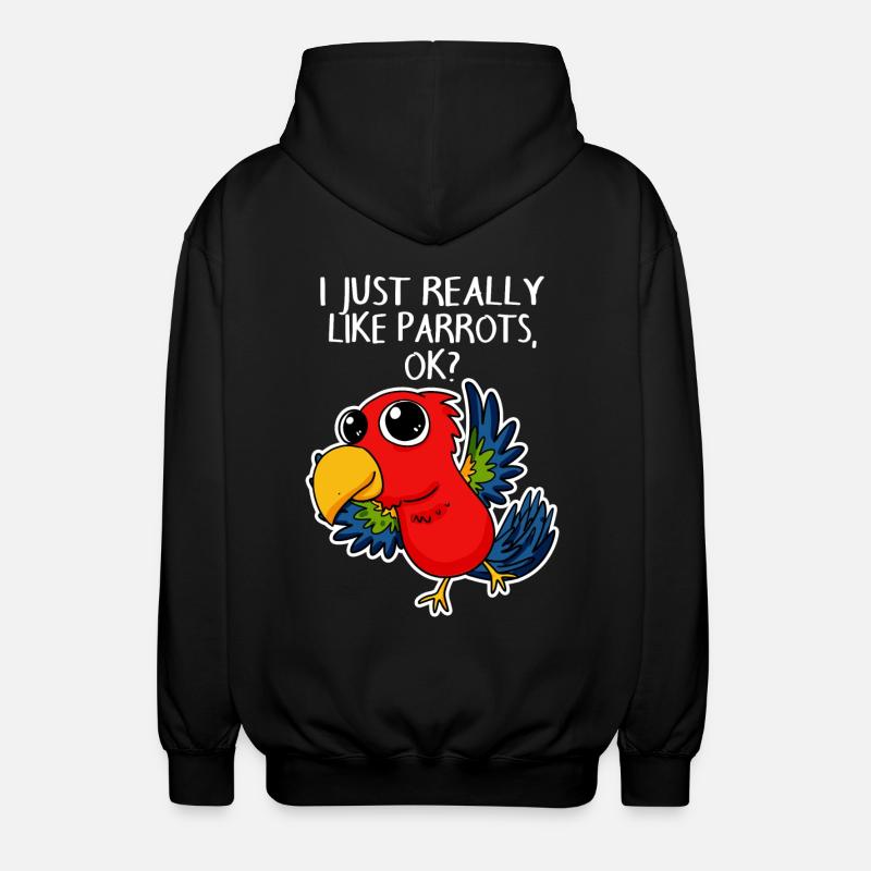 Papagei - Unisex Kapuzenjacke - Schwarz