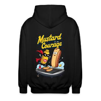 funny hotdogs pun quotes sayings - Unisex Hooded Jacket - black - Back - AI Model Male 185 light (185cm)