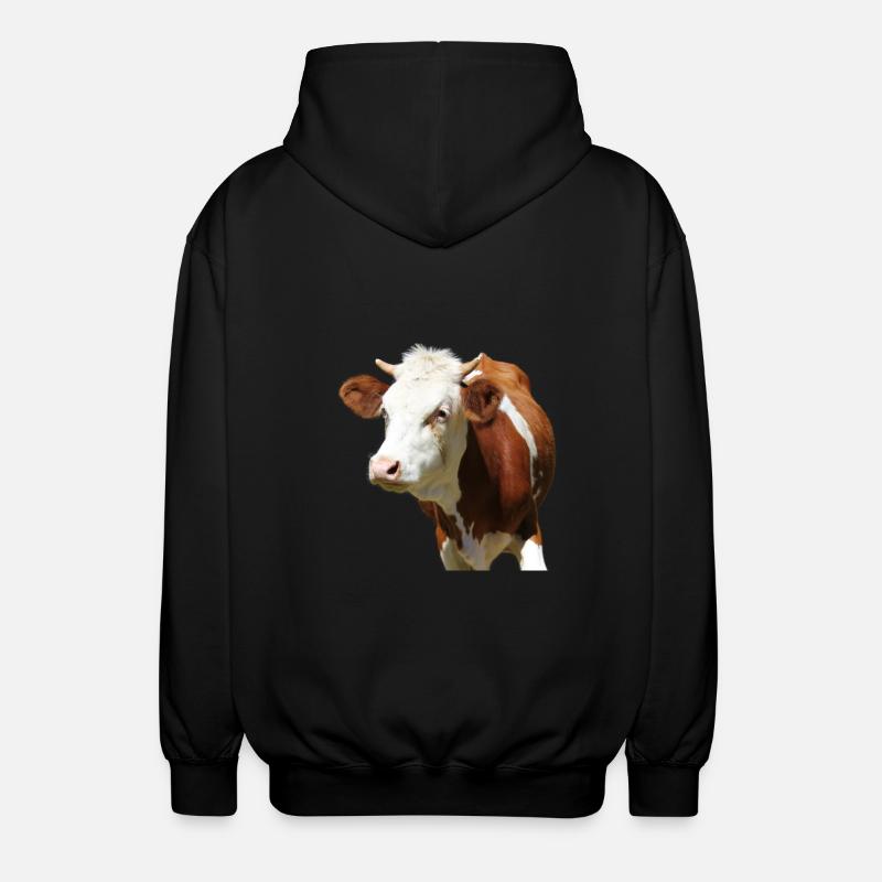 Kuh - Unisex Kapuzenjacke - Schwarz
