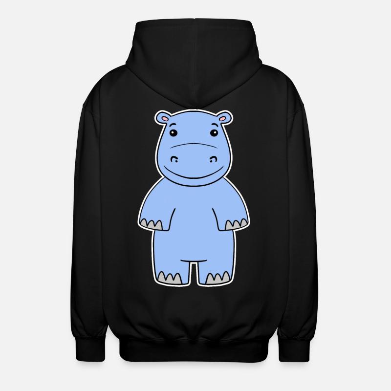 Hippopotame - Veste à capuche unisexe - noir