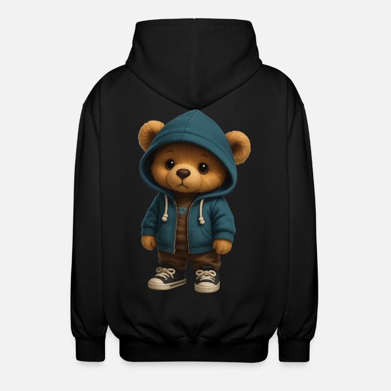 Kapuzenpullover Teddy - Unisex Kapuzenjacke - Schwarz