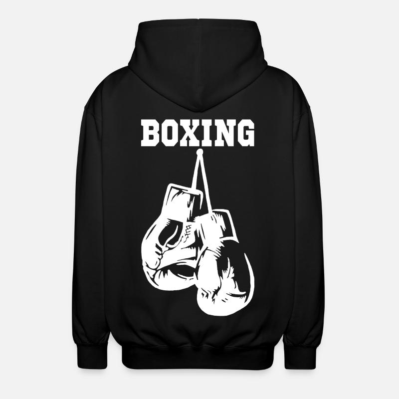Gants de boxe blancs - Veste à capuche unisexe - noir