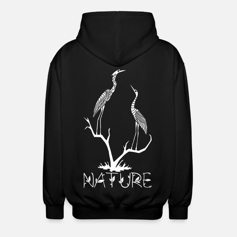 Les oiseaux blancs - Veste à capuche unisexe - noir
