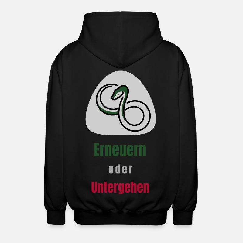 Erneuern oder Untergehen - Unisex Kapuzenjacke - Schwarz