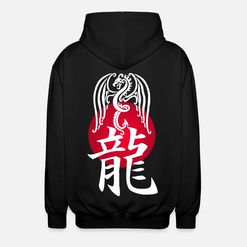 Dragon blanc du Japon - Veste à capuche unisexe - noir