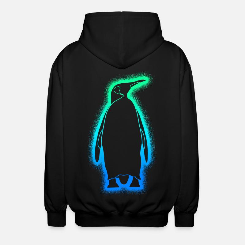 Pinguine Jungen Herren Kinder Pinguin - Unisex Kapuzenjacke - Schwarz