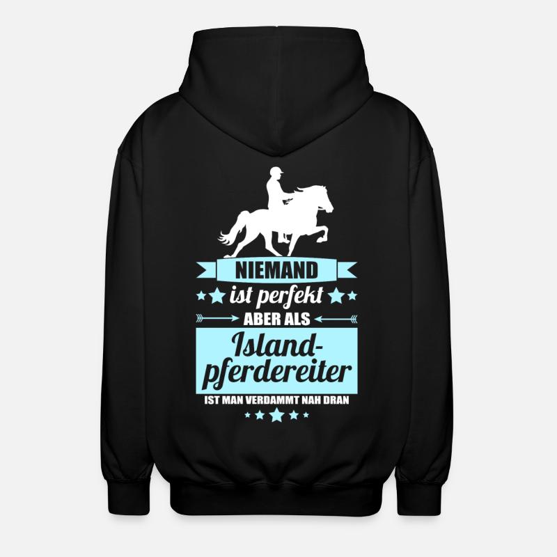 Islandpferdereiter - Unisex Kapuzenjacke - Schwarz