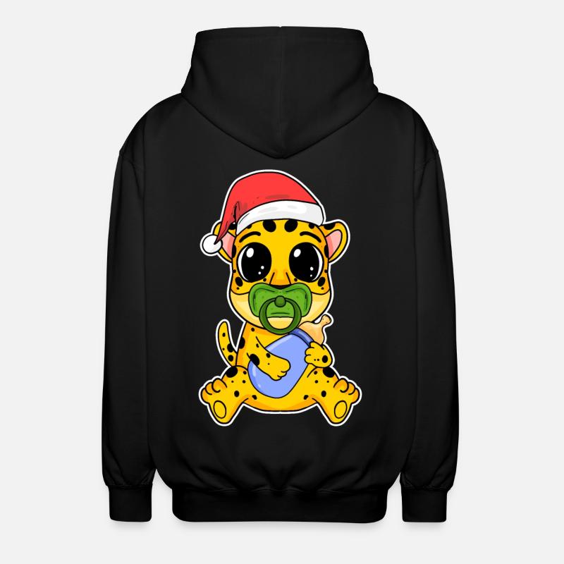 Bébé guépard Noël - Veste à capuche unisexe - noir
