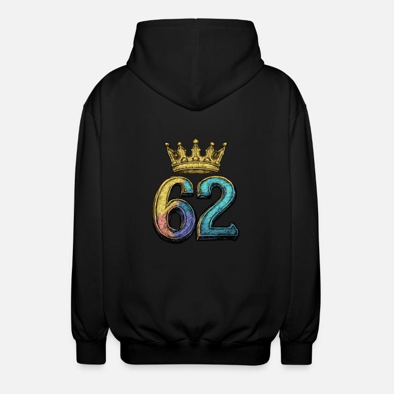 62 Number Crown - Unisex Hooded Jacket - black