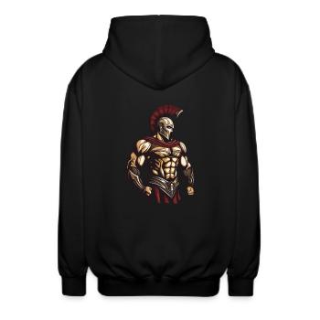 Spartaner - Unisex Kapuzenjacke - Schwarz - Hinten - AI Model Male 185 light (185cm)