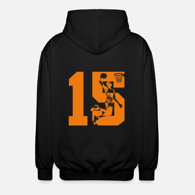 NUMERO 15 BASKET 15° COMPLEANNO - Felpa unisex con cappuccio - nero