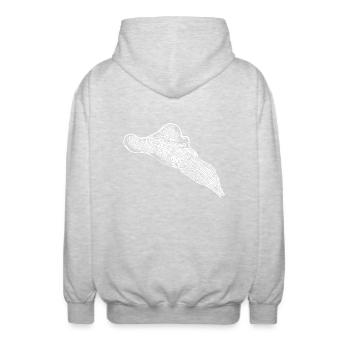 Vintage bläckfisk - Luvjacka unisex - ljusgråmelerad - Bak - AI Model Male 185 light (185cm)